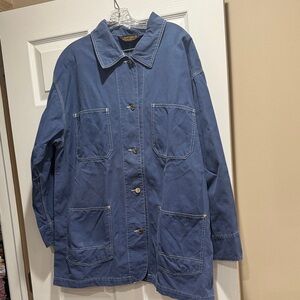 Eddie Bauer, cotton, Blue Button-Up Jacket, size LG